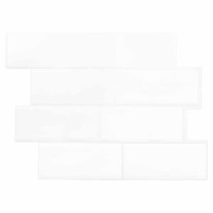 vidaXL Podhodna plo&scaron;čica 10 pcs Bela 29 x 21 cm Poliuretan in PET