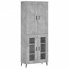 vidaXL Visoka komoda betonsko siva 69,5x34x180 cm inženirski les