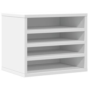 vidaXL Organizator za pisalno mizo bel 36x26x29,5 cm inženirski les