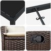 vidaXL Komplet za jedilnico v vrtu z blazino 5 pcs Rjava poli ratan