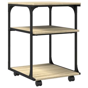 vidaXL Stojalo za tiskalnik 3-nadstropno sonoma hrast 43x48x64 cm les