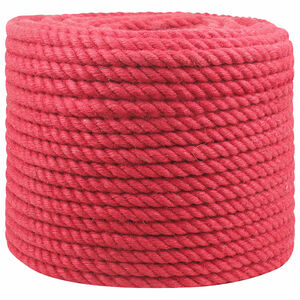 vidaXL Vrv iz jute 12 mm Rdeča 100% Tossa jute