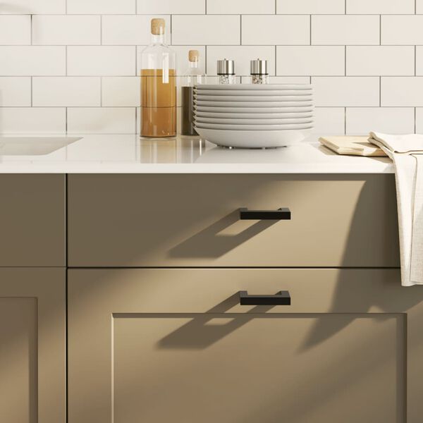 vidaXL Ročaji za omarico 20 kosov črni 64 mm nerjaveče jeklo