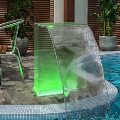vidaXL Fontana za bazen z RGB LED lučmi akril 51 cm