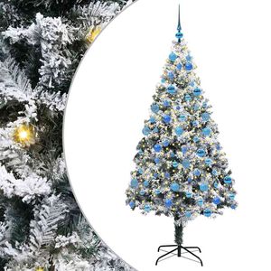 vidaXL Umestno božično drevo Bela 180 cm PVC, jeklo in plastika