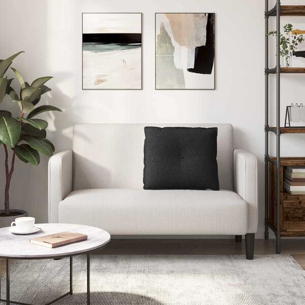 vidaXL Poglavni vzglavnik Črna 60 x 19 x 50 cm blago