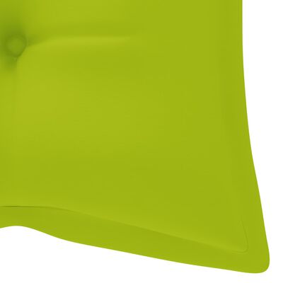 vidaXL Klop Batavia s svetlo zeleno blazino 120 cm trdna tikovina