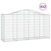 vidaXL Obokana gabionska ko&scaron;ara 12 kos 200x50x100/120cm cinkano železo
