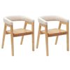 vidaXL Jedilni stoli 2 kos Masivno gumovo les Naravna 54 x 57 x 73 cm