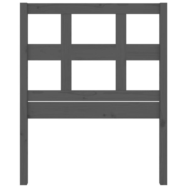 vidaXL Posteljno vzglavje sivo 95,5x4x100 cm trdna borovina