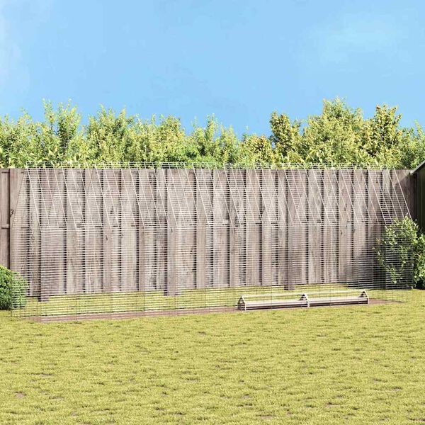 vidaXL Kletka za pi&scaron;čance 2 pcs srebrna 600 x 100 x 210 cm