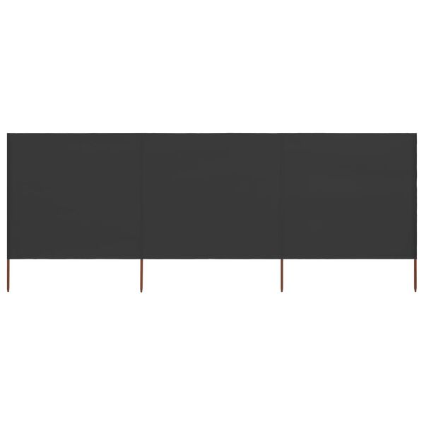 vidaXL 3-panelni vetrobran tkanina 400x80 cm antraciten