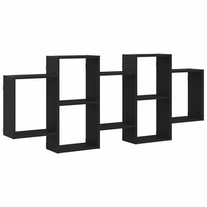 vidaXL Stenska polica črna hrast 159x18x65 cm inženirski les