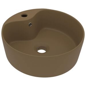 vidaXL Razko&scaron;en umivalnik mat krem 36x13 cm keramičen