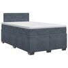 vidaXL Postelja boxspring z vzmetnico Temno siva 120 x 190 cm Žamet