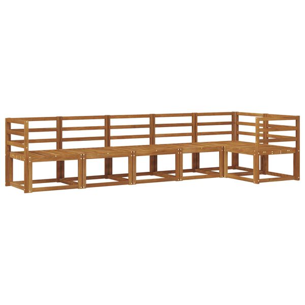 vidaXL Zunanja garnitura za sedenje 6 pcs Naravna Masiven les akacije