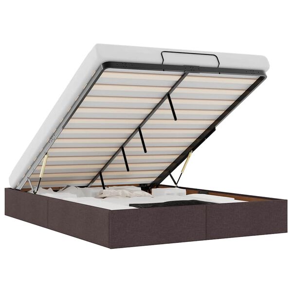 vidaXL Otomanski posteljni okvir brez vzmetnice rjav 140x200 cm blago