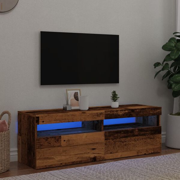 vidaXL TV omarica z LED starinski les 120x35x40 cm inženirski les