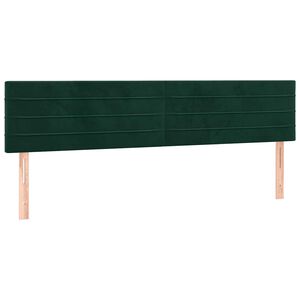 vidaXL Posteljno vzglavje temno zelena 200x5x78/88 cm žametna