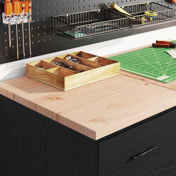 vidaXL Garažna omara za shranjevanje črna 40x51x85 cm trdna borovina