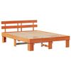 vidaXL Konstrukcija postelje z vzglavjem Voskast rjav 150 x 200 cm