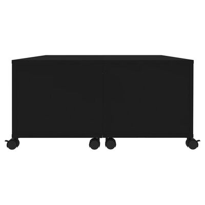 vidaXL Klubska mizica črna 75x75x38 cm iverna plošča