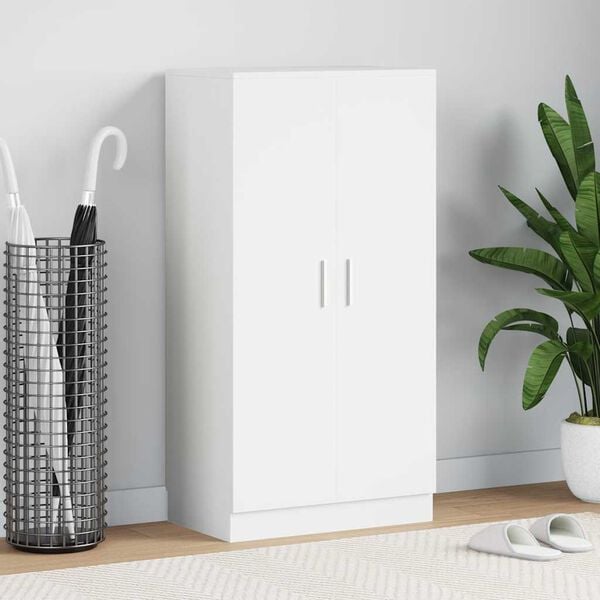 vidaXL Omarica za čevlje s 7 policami bela