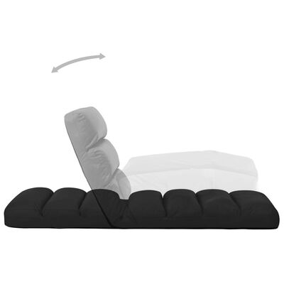 vidaXL Zložljiv stol / blazina črno umetno usnje