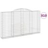 vidaXL Obokane gabion ko&scaron;are 10kosi 300x30x160/180 cm pocinkano železo
