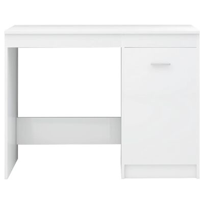 vidaXL Pisalna miza visok sijaj bela 140x50x76 cm iverna plošča