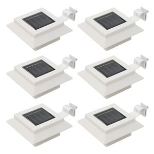 vidaXL Zunanje solarne svetilke 6 kosov LED kvadratne 12 cm bele
