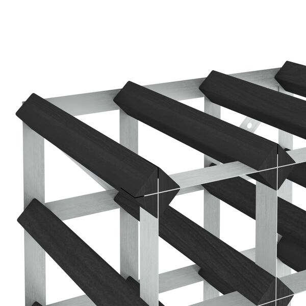 vidaXL Stojalo za vino za 72 steklenic črno trdna borovina