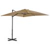 vidaXL Previsni senčnik z aluminijastim drogom taupe 250x250 cm