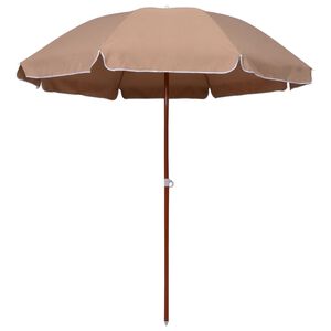 vidaXL Senčnik z jeklenim drogom 240 cm taupe