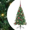 vidaXL Umjetna preddekorirana božićna jelka Zelena 120 cm PVC