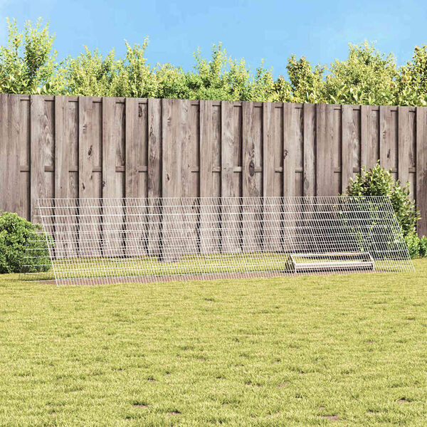 vidaXL Kletka za pi&scaron;čance srebrna 430 x 100 x 85 cm Cinkana jeklena