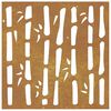 vidaXL Vrtna stenska dekoracija 55x55 cm corten jeklo bambus