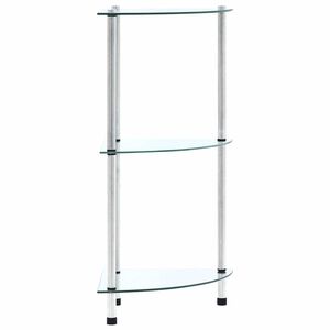 vidaXL Polica 3-nadstropna prozorna 30x30x67 cm kaljeno steklo
