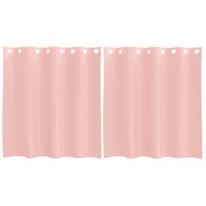 vidaXL Voile zavese z vponkami 2 kosa roza 140x140 cm