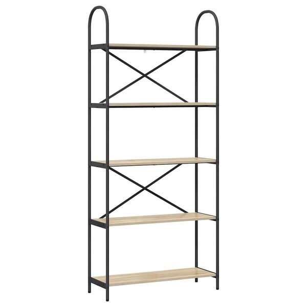 vidaXL Knjižna polica Sonoma hrast 80 x 30 x 183 cm Konstruiran les