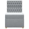 vidaXL Box spring postelja z vzmetnico svetlo siv 100x200 cm blago