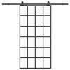 vidaXL Drsna vrata z opremo črna 102x205 cm ESG steklo