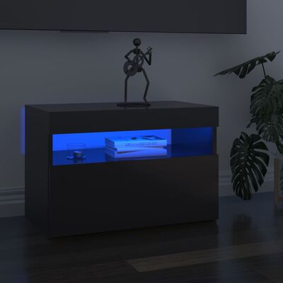 vidaXL TV omarica z LED lučkami 2 kosa visok sijaj siva 60x35x40 cm