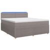 vidaXL Postelja boxspring z vzmetnico Taupe 140 x 200 cm Blago
