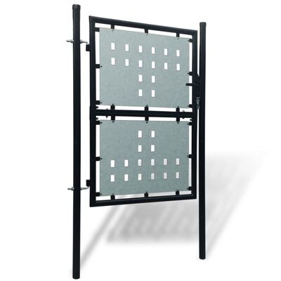 vidaXL Enojna ograjna vrata 100x225 cm črna