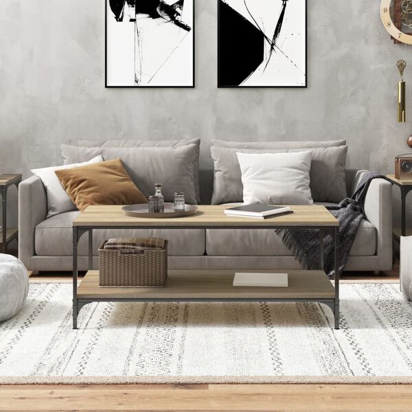 vidaXL Klubska mizica sonoma hrast 80x50x40 cm inženirski les