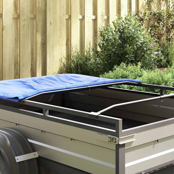 vidaXL Nosilec tarpa za prikolice 3 pcs srebrna 130-210 cm Aluminij