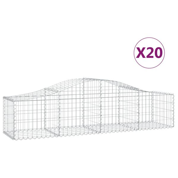 vidaXL Obokane gabion ko&scaron;are 20 kosov 200x50x40/60 cm pocinkano železo