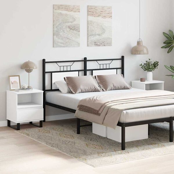 vidaXL Nočna omarica 2 kosa bela 40x35x50 cm inženirski les