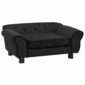 vidaXL Pasji kavč črn 72x45x30 cm iz pli&scaron;a